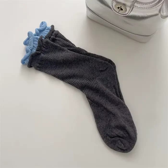 Chaussettes Midtube assorties à Double nervuré pour femmes et chaussettes assorties bonbons pour Mor