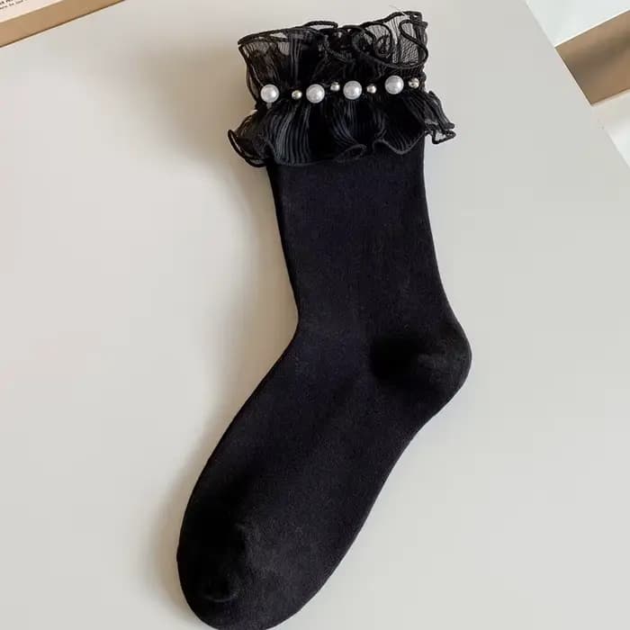 Chaussettes d'été et de printemps pour femmes, en dentelle, à bord roulé, confortables, de haute qua