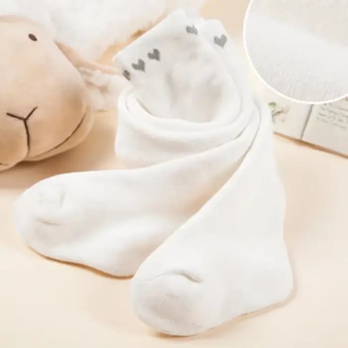 Collants d'hiver en coton doux pour bébé fille, épais en éponge, imprimé cœur, pour enfants de 0 à 6