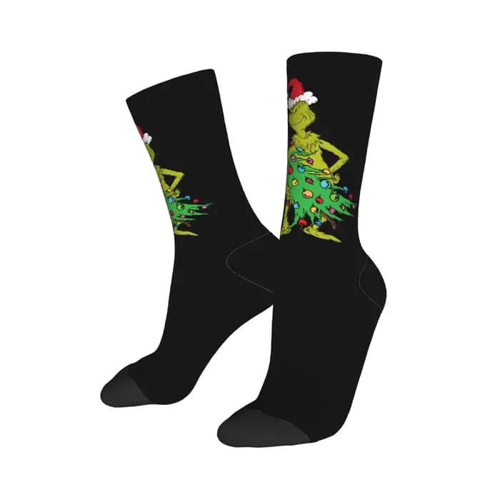 Chaussettes froissées de noël pour hommes et femmes, chaussettes à la mode, Harajuku, printemps été 