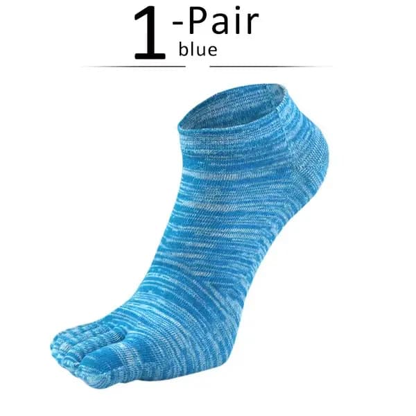 Chaussettes courtes colorées à cinq doigts pour hommes, en pur coton, style vintage, respirantes, dé