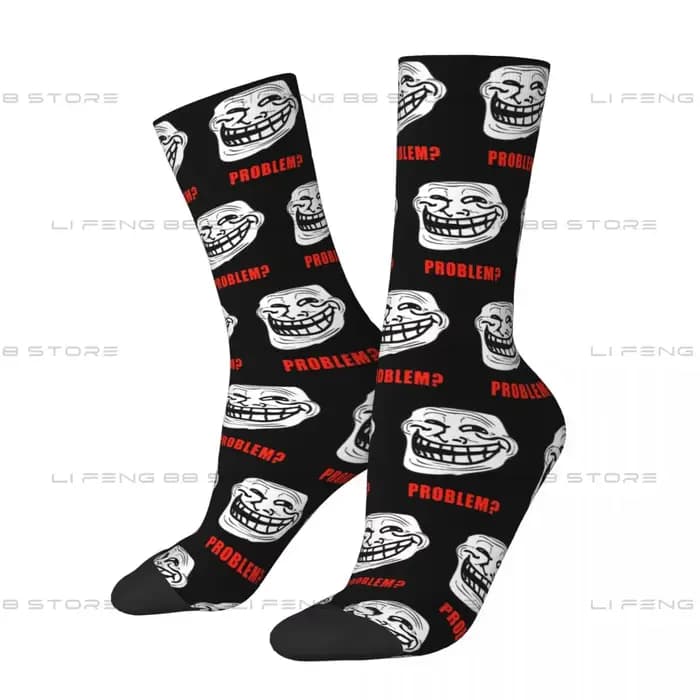 Chaussettes d'hiver unisexes drôles Trollface, Meme Rage, Comic, Funny Troll Joke, Internet, Imaging