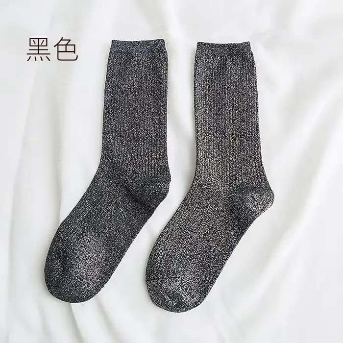 Mode brillant paillettes rayé femmes chaussettes à la mode roches rouleau scintillant couleur vive m