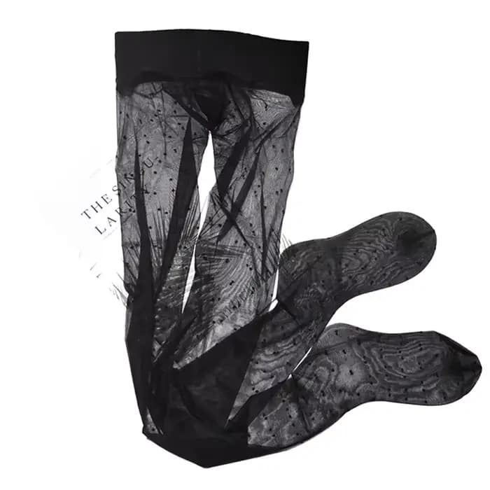 Collants pour femmes à pois, sans couture, 512 aiguilles, taille haute, ultra fins, transparents, à 