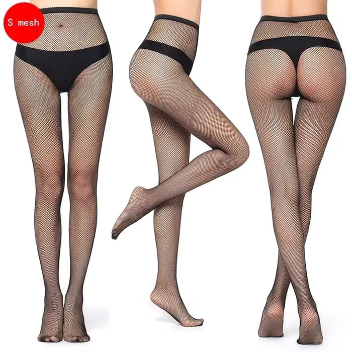 Collants Sexy ajourés noirs pour femmes, bas en résille, bonneterie de fête en Club, Lingerie fémini