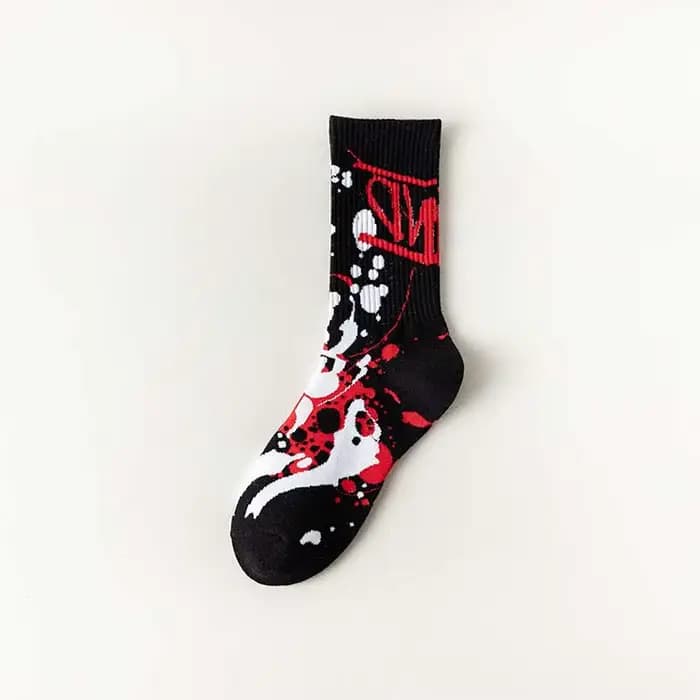 Chaussette longue en coton pour hommes, automne et hiver, Tube Graffiti, Sports de plein air, absorb