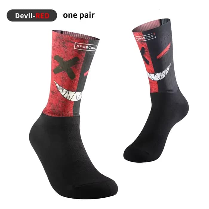 Démon chaussettes de cyclisme hommes chaussettes de sport équitation cyclisme vtt chaussettes de cyc