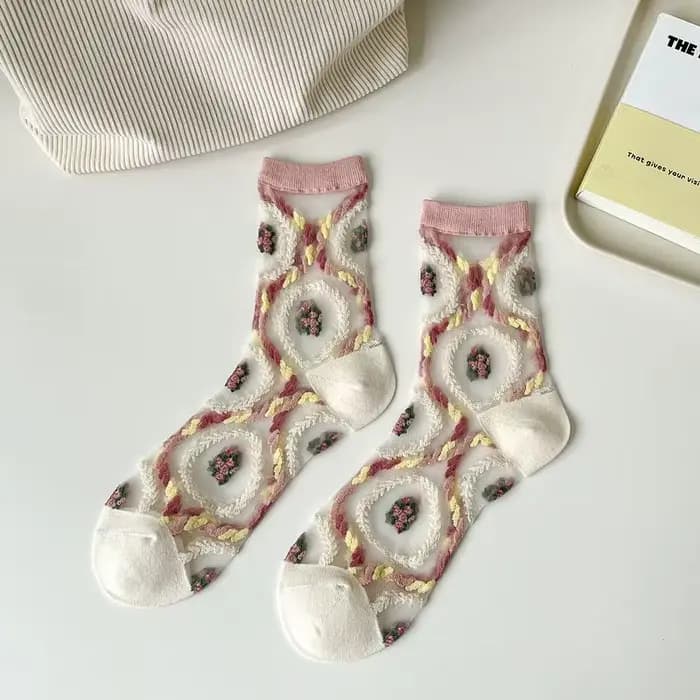 Chaussettes d'été en dentelle transparente pour femmes, respirantes, douces, tendance, décontractées