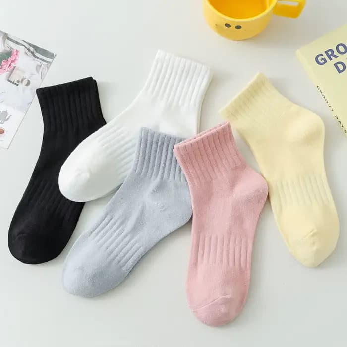5 paires/lot coton chaussette femmes nouveau frais couleur unie respirant décontracté coton chausset