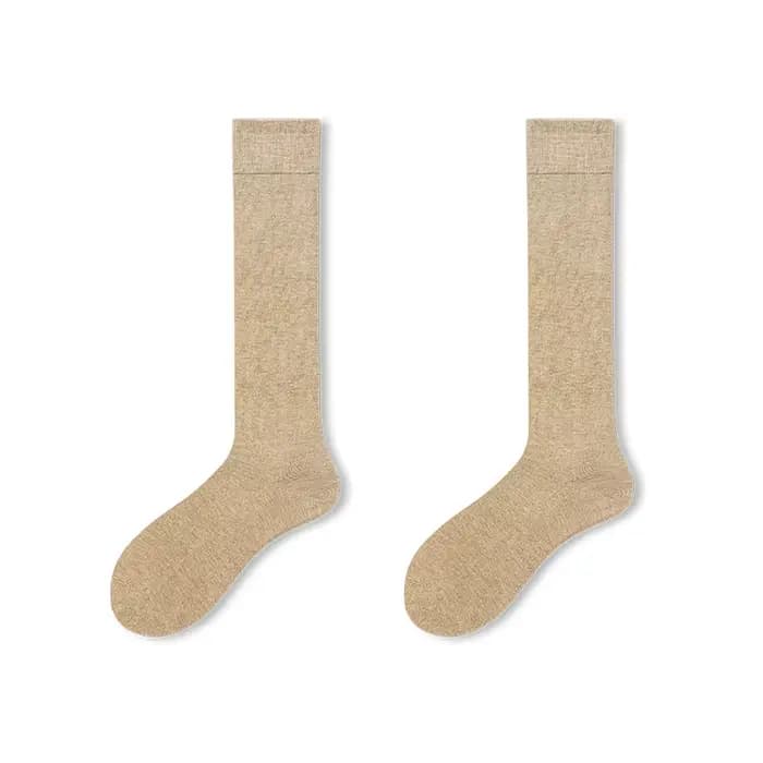 Chaussettes longues en laine mélangée pour femme, tricotées, chaudes et douces pour l'hiver, en fil 