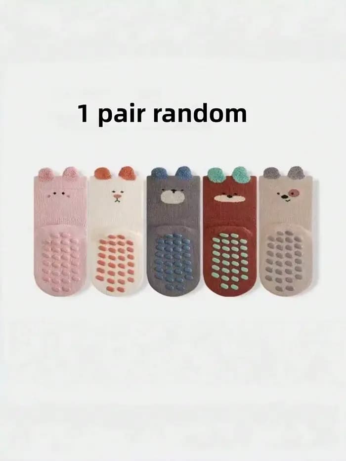1/6 paires de chaussettes pour bébé pour le printemps et l'automne, jolies chaussettes antidérapante