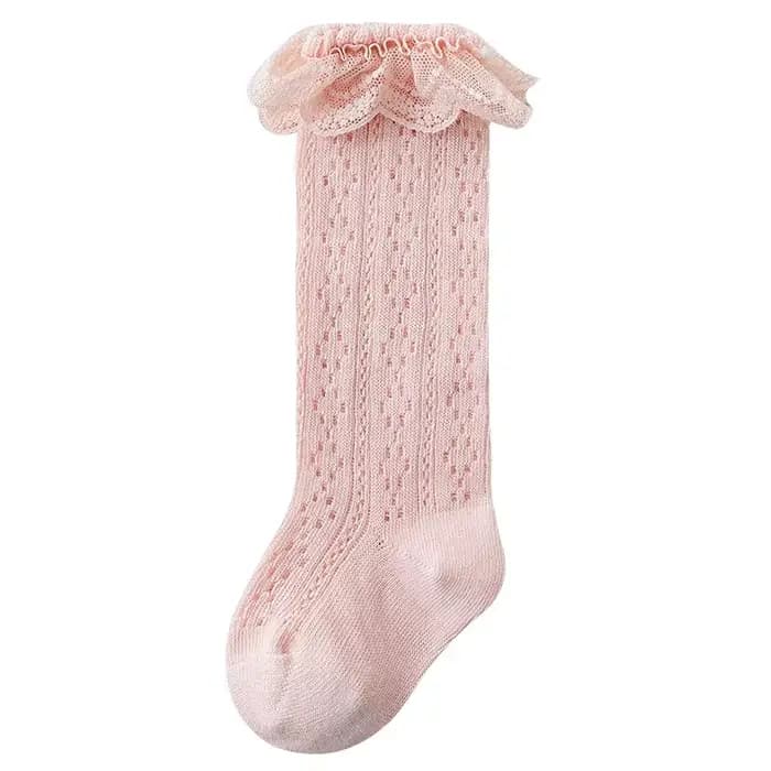 Chaussettes Hautes en Dentelle pour Bébé, Fille et Garçon, sulf, en Coton, Maille Respirante, Ajouré