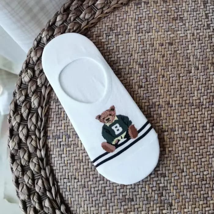 Chaussettes courtes d'été en coton pour femmes, ours mignon, bateau de rinçage, silicone non ald, in