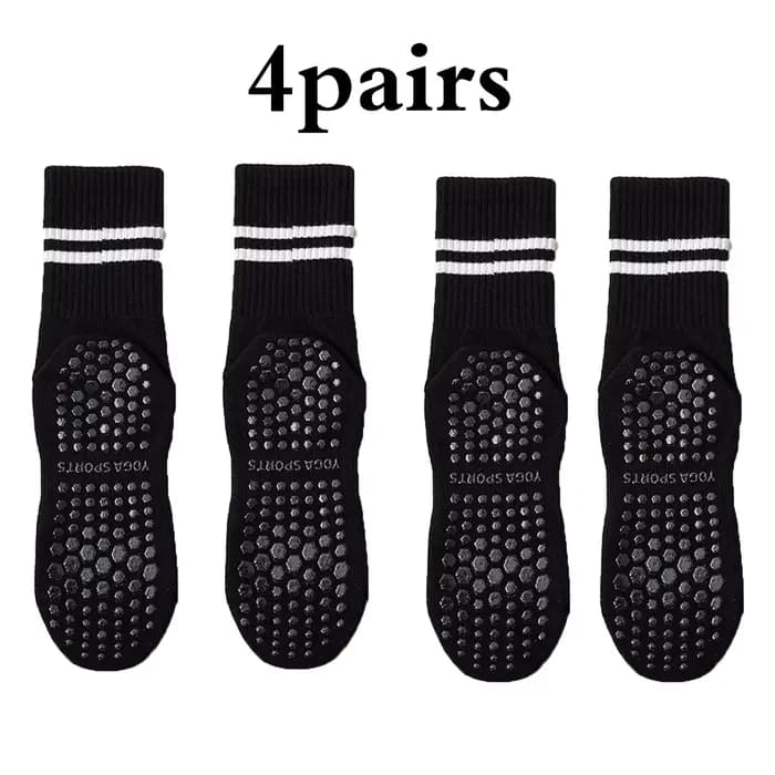 Chaussettes Pilates avec poignées pour femmes, chaussettes de Yoga, chaussettes antidérapantes de 4 