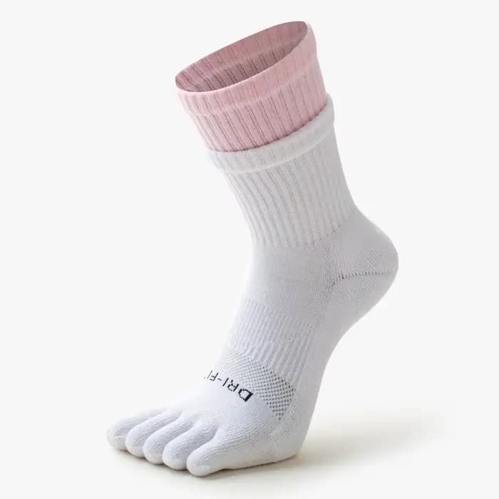 1 paire de chaussettes longues de sport pour femmes, chaussettes à cinq doigts, douces, respirantes,