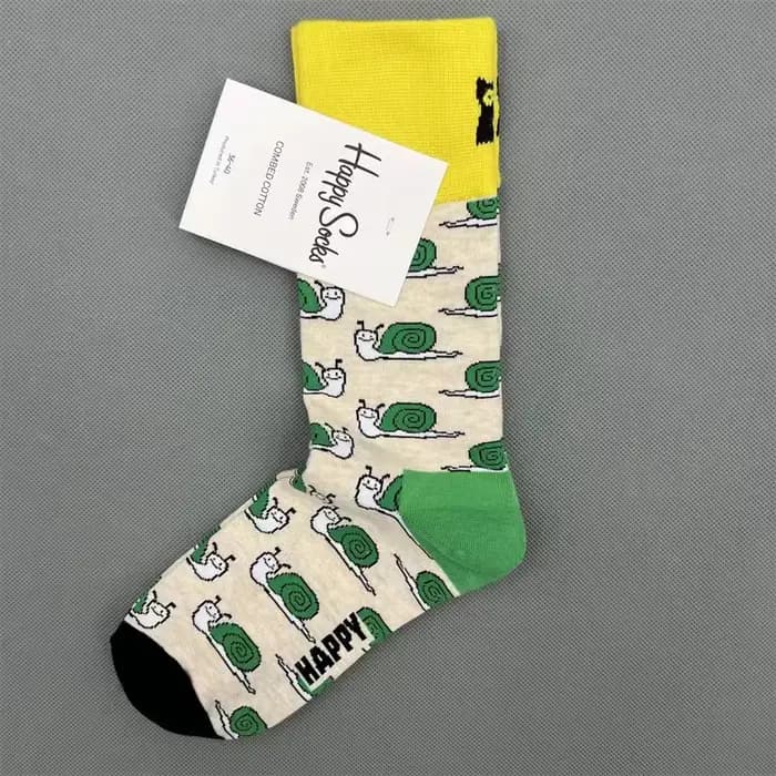 Chaussettes mi-tube pour femmes, marque de mode HS, vêtements quatre saisons, chaussettes joyeuses e