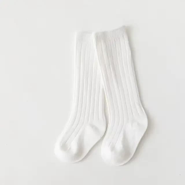 Chaussettes longues hautes en coton pour bébés garçons et filles, chaussettes douces à rayures respi