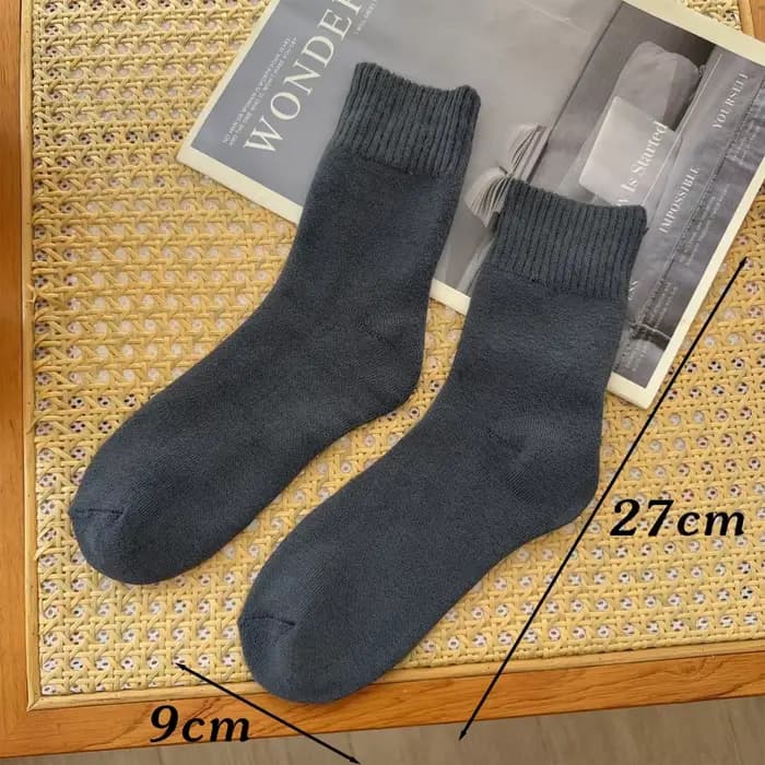 Chaussettes thermiques d'hiver pour hommes, chaussettes longues doublées en polaire épaisse, sensati