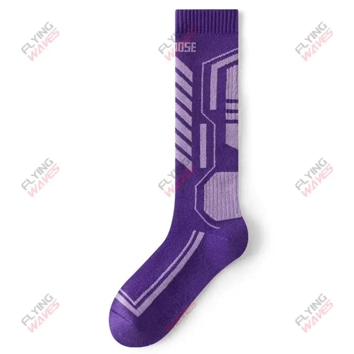 Chaussettes de Ski chaudes et épaisses pour femmes, chaussettes longues antidérapantes à Compression