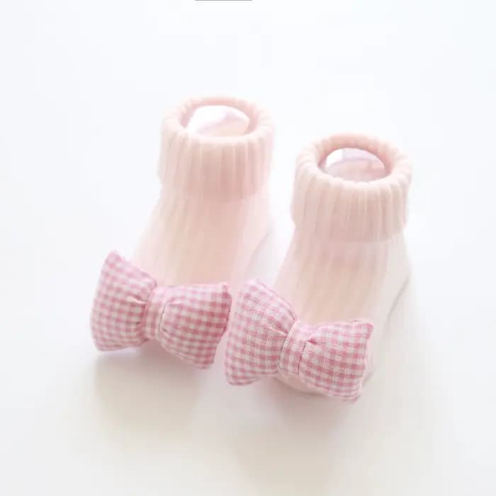 Chaussettes pour bébés filles, pantoufles pour garçons, accessoires pour nouveau-nés, nœud antidérap