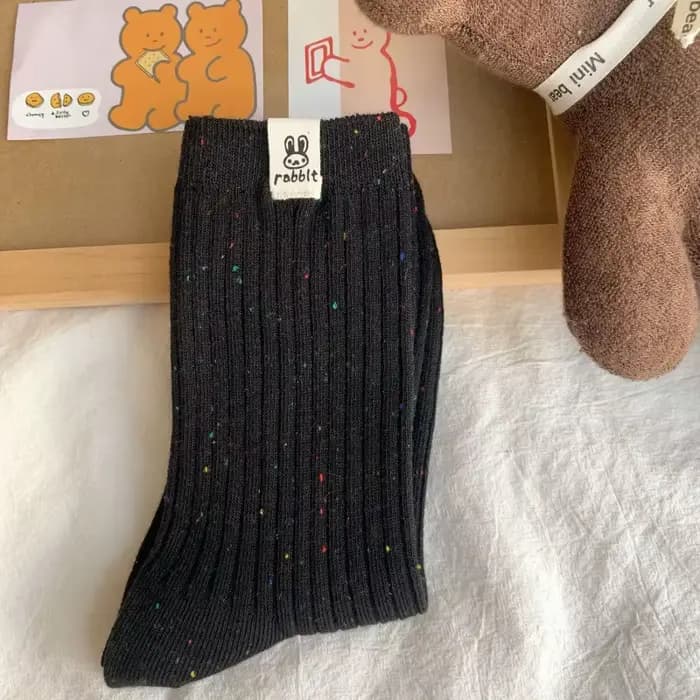 Chaussettes imprimées de dessins animés pour femmes – Longueur mi-tube, fil coloré, légères et respi