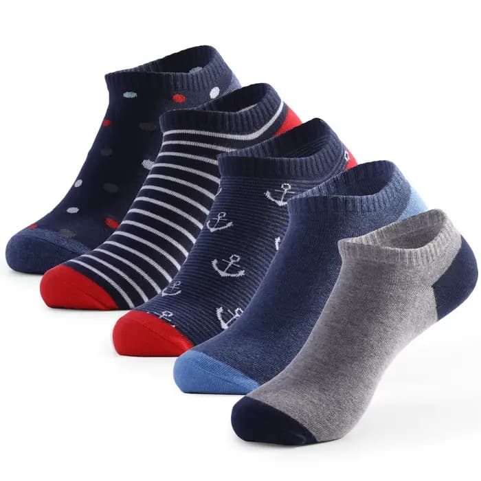 Chaussettes basses en coton respirant pour hommes et femmes, chaussettes courtes de sport, rayures d