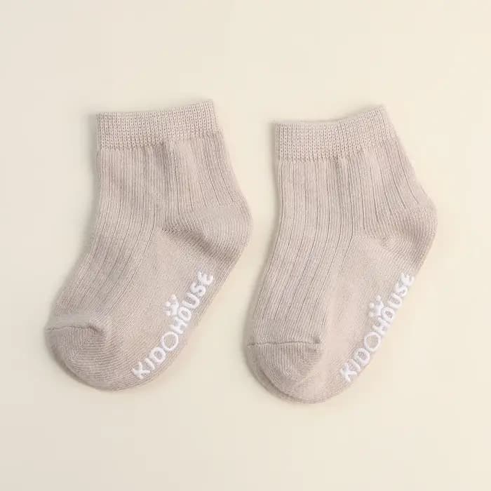Chaussettes antidérapantes pour bébé, couleur unie, pour nouveau-né, en coton doux, Tube central, po