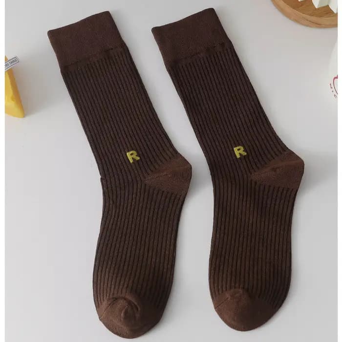 Chaussettes hautes en coton pour femmes, noir, blanc, solide, document, mode décontractée, mollet, f