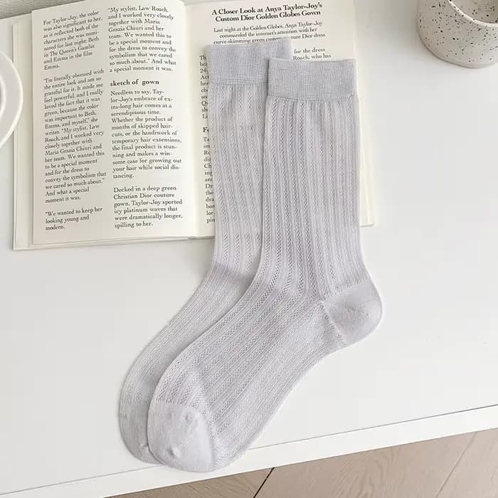 Chaussettes d'été pour femmes, couleur unie, respirantes, fines, simples, Style japonais, décontract