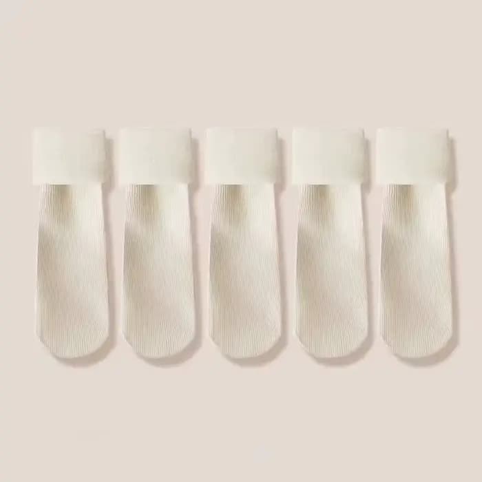 5 paires de chaussettes de neige pour femmes, chaussettes d'automne et d'hiver avec bas de sol de co