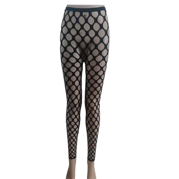 Bas résille sexy en biscuits pour femmes, leggings évidés, collants scintillants noirs, pantalons cr