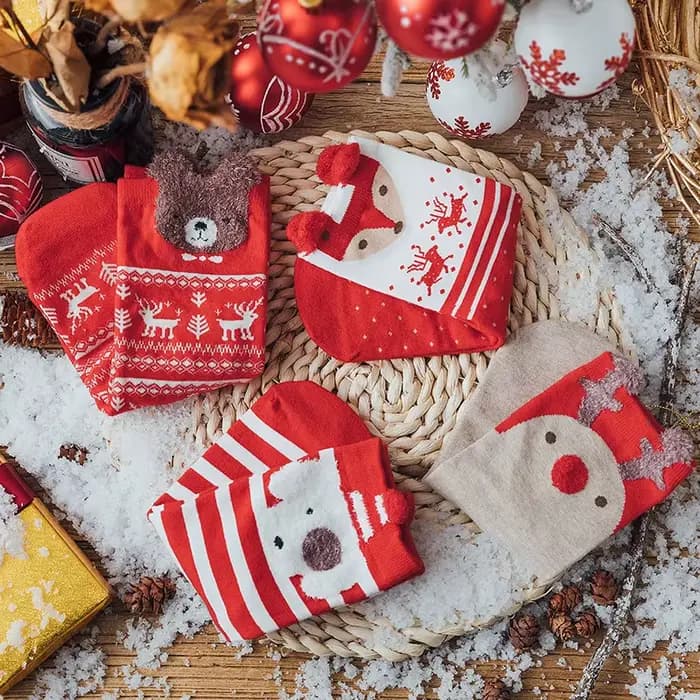 Chaussettes de noël pour enfants, motif Elk, bonhomme de neige, nouvel an
