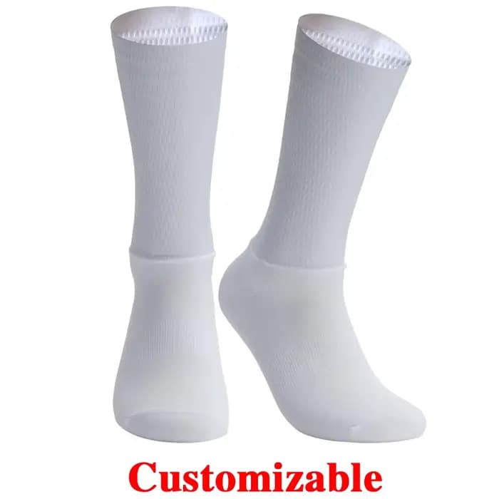 Chaussettes de cyclisme aérodynamiques personnalisables d'été anti-dérapantes en silicone pour homme
