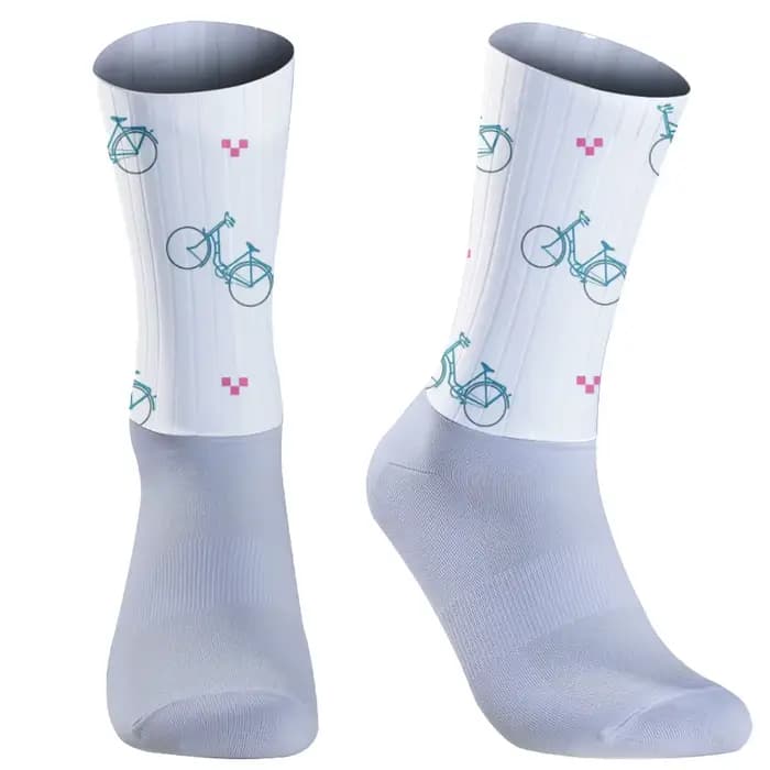 Chaussettes de cyclisme antidérapantes 2026 respirantes en silicone, chaussettes de sport aérodynami