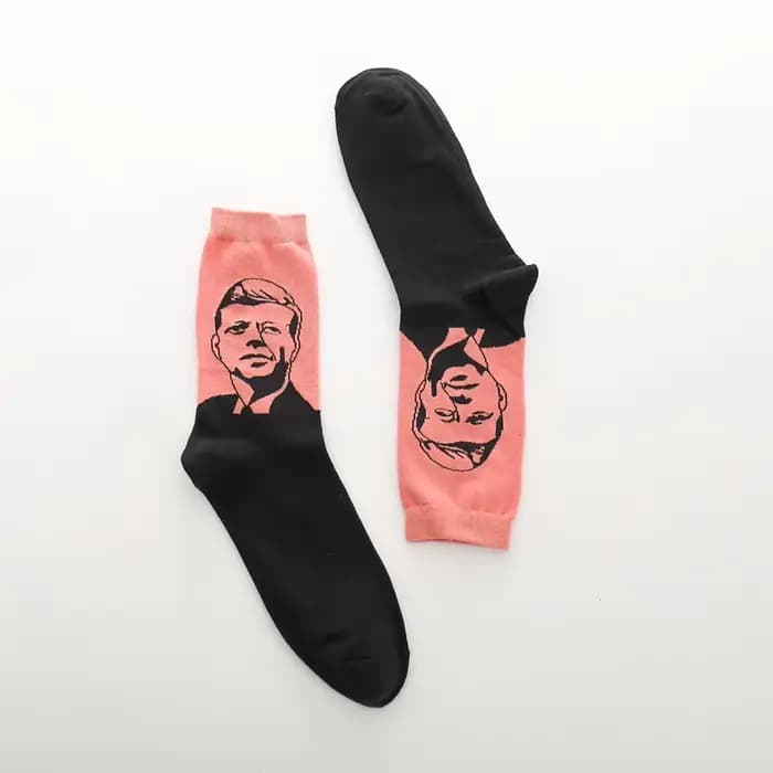 Chaussettes en coton pour hommes, style Harajuku, à motif artistique amusant de peinture à l'huile, 