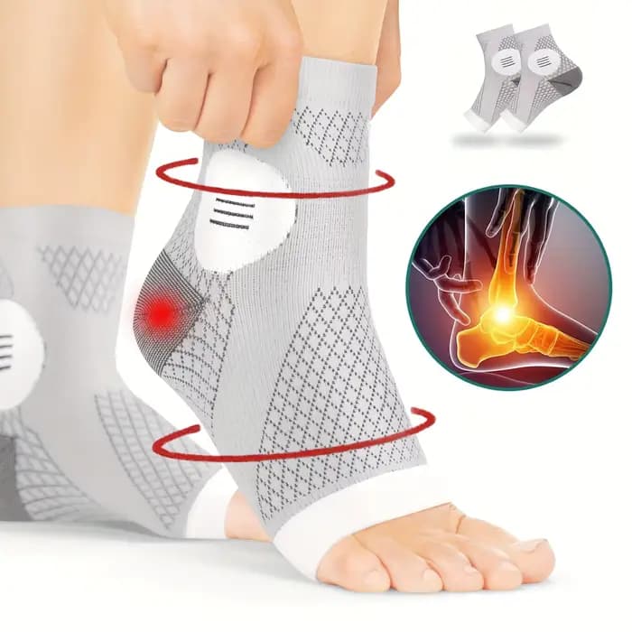 1 Paire de Chaussettes de Compression Cheville Haute Qualité avec Soutien de la Voûte Plantaire et d