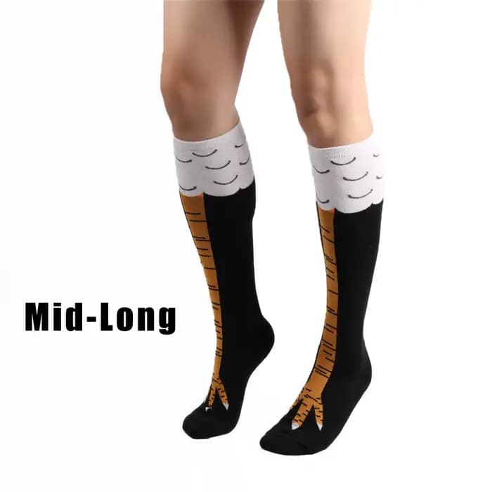 Chaussettes de jambe de poulet pour femmes, dessin animé drôle, Cosplay, fines, haute flexibilité, p