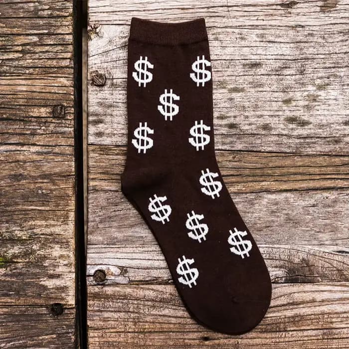 Chaussettes thermiques pour hommes, chaudes pour l'hiver, avec imprimé dollar amusant, chaussettes d