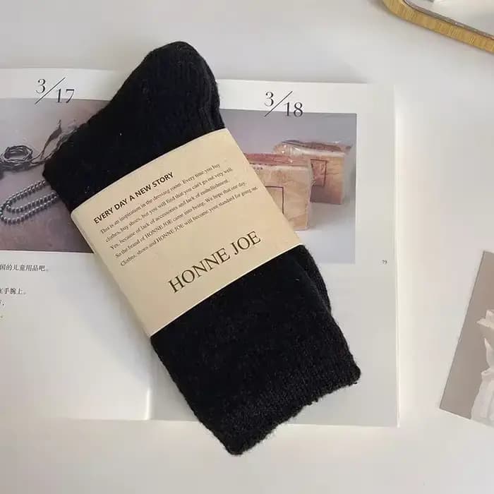 Chaussettes longues en laine et cachemire pour femmes, vêtements de maison, pour dormir, épaisses et