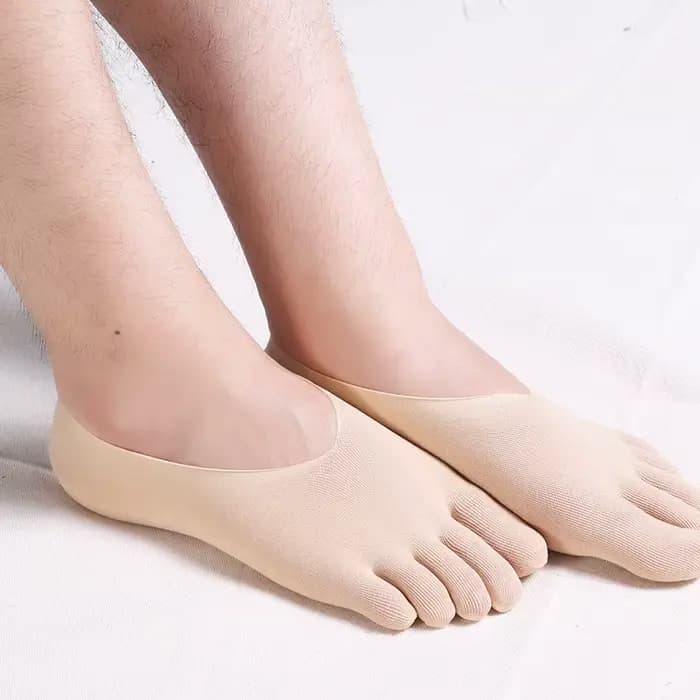 Chaussettes à orteils pour hommes, été, chaussettes invisibles à bout de couleur, en coton, antidéra