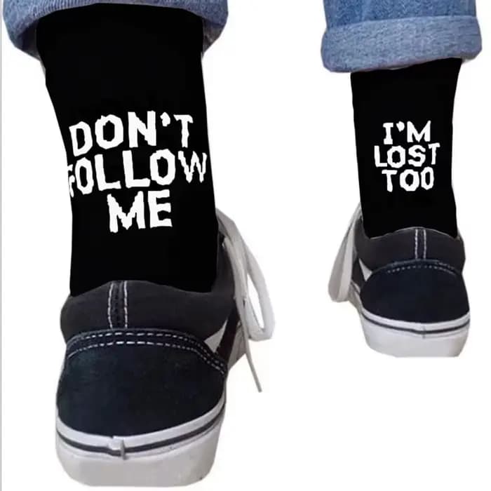 Femmes hommes chaussettes drôles Harajuku Humor mot imprimé chaussettes créatives Hip Hop rue Skateb