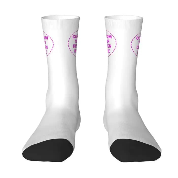 Personnalisez le Logo de la Photo personnalisé texte hommes femmes chaussettes d'équipage unisexe dr