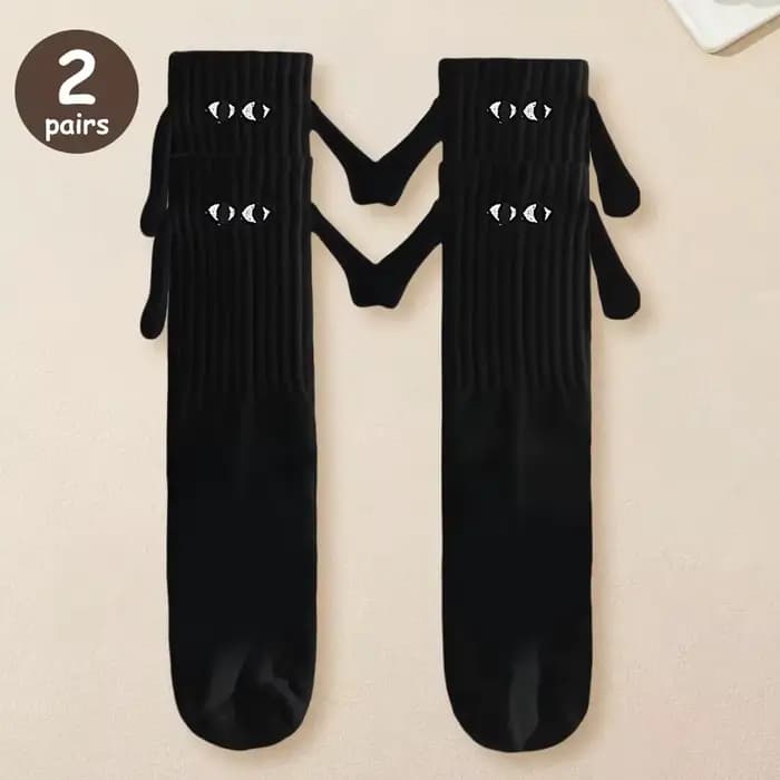 2/4/6/10 paires de chaussettes magnétiques avec mains femmes hommes mode noir blanc drôle mignon des