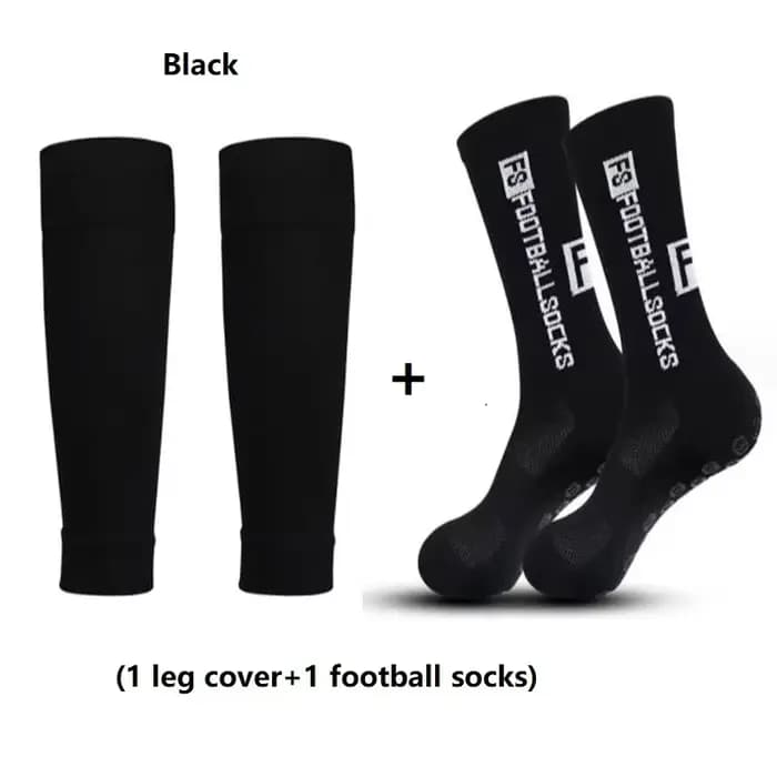 1 ensemble de chaussettes de Football FS pour hommes et femmes, couvre-jambes antidérapantes, Footba
