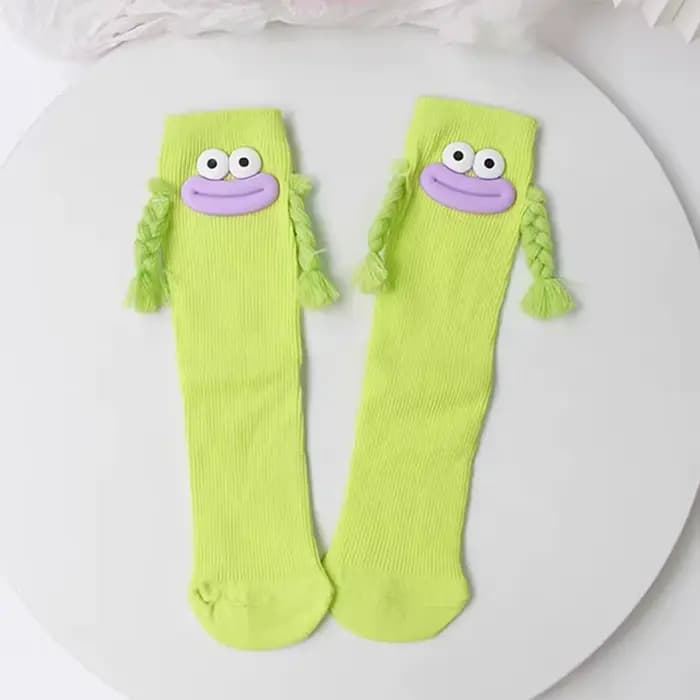 Chaussettes mi-mollet pour filles, nouveauté pour enfants, bonneterie en coton tressé Dopamine, mign