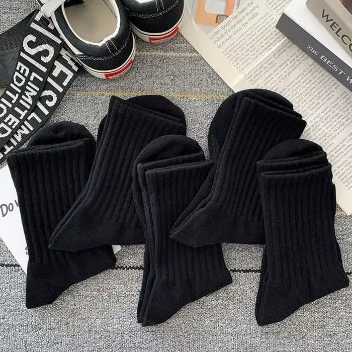 Ensemble de 5 paires de chaussettes chaudes noires et blanches pour hommes, chaussettes courtes de S