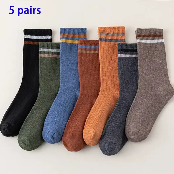 5 paires de chaussettes de sport pour hommes, automne et hiver, à manches longues, pour une absorpti