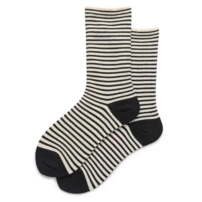 Chaussettes esprit en coton français, chaussettes mi-mollet à rayures solides, Style collège, respir