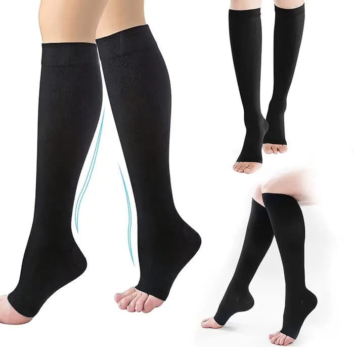 Chaussettes de Compression S-XXL médicales pour prévenir les varices, tuyau de soutien sans orteils 