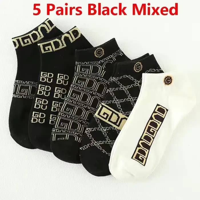 5/10/20 paires de chaussettes d'hiver pour hommes, courtes, respirantes, de luxe, marque de styliste